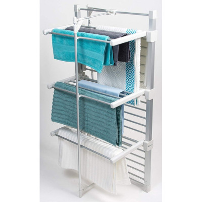 heated clothes airer with 3 tiers